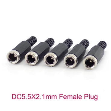 DC5.5X2.1mm Power Female and Male Plug for DIY [5sets Pack]