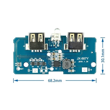 18650 Dual Micro USB 3.7V to 5V 2A Booster Module