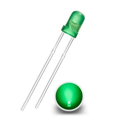 3mm LED Diode Green Diffused Light